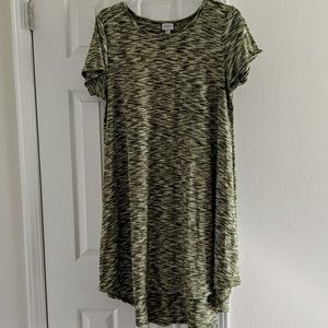 Lularoe Carly green microstripe dress XL